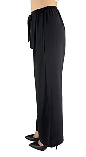 cod. 6303 Pantaloni Donna Elegante a Vita Alta con Fiocco Decorato JOPHY & CO 