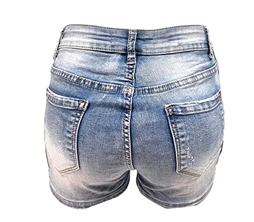 cod. V851, 835, 090, 140 Graffi e Strappi; Articolo & Stili Vari Laphilo Pantaloncini Shorts Corti Jeans Donna con Decorazioni 